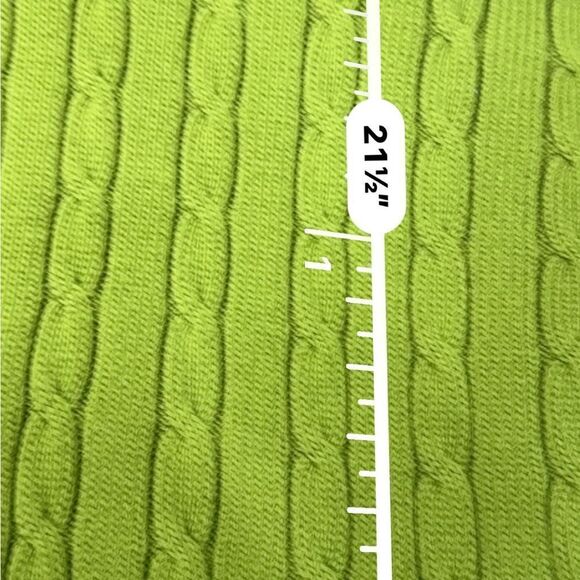 Gap Olive cable knit 100% cotton long sleeve crewneck cropped sweater size large - Picture 6 of 8